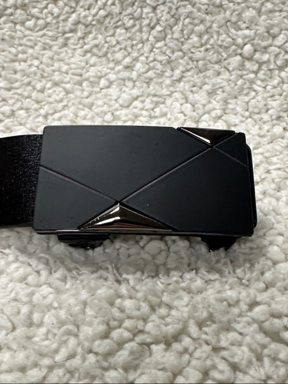NWOT Black Rachet Belt,Vegan Leather Sleek Matte Black, Silver accent Buckle 48